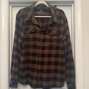 KUIU Men's Black and Brown Checkered Shirt